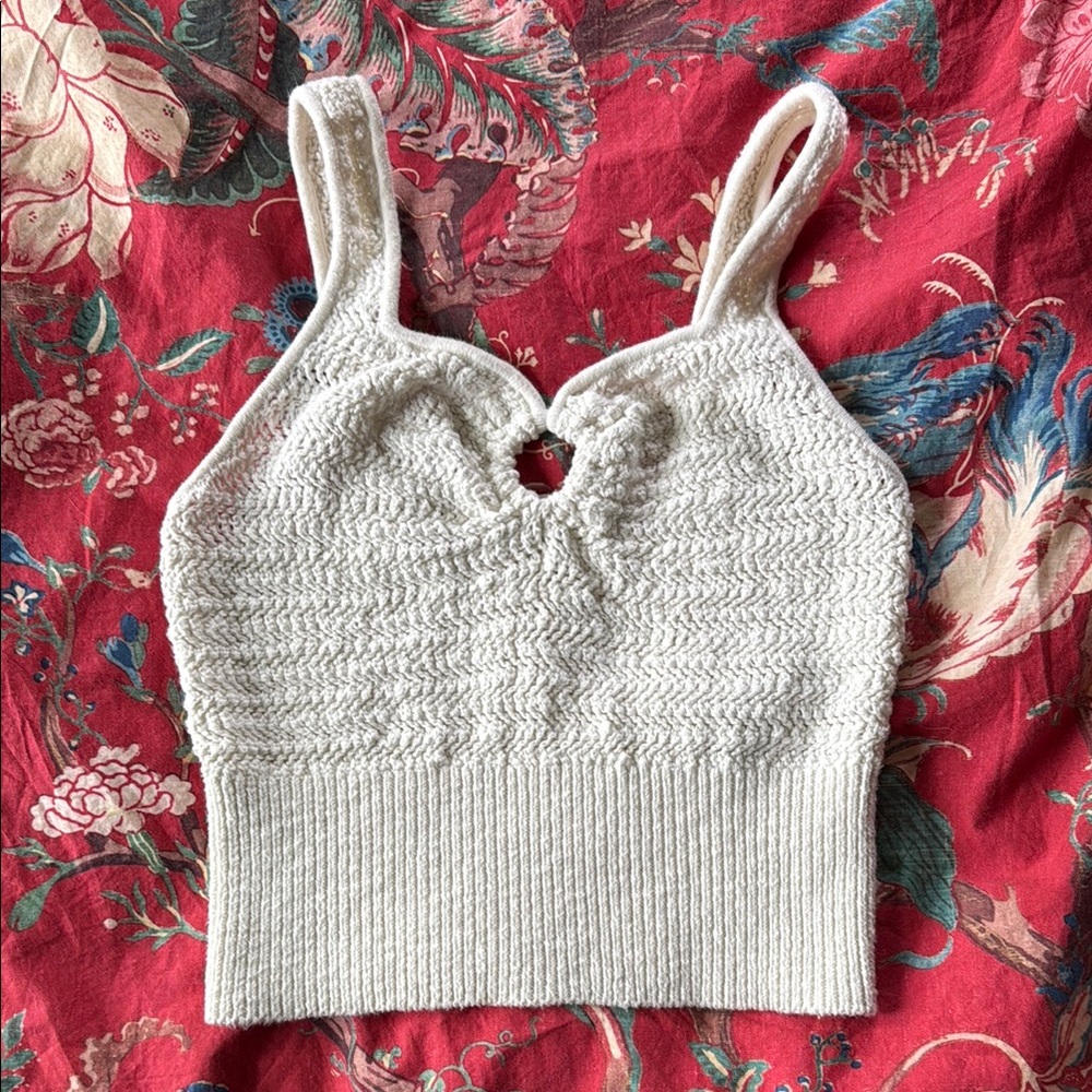 Cream Knit abercrombie tank top